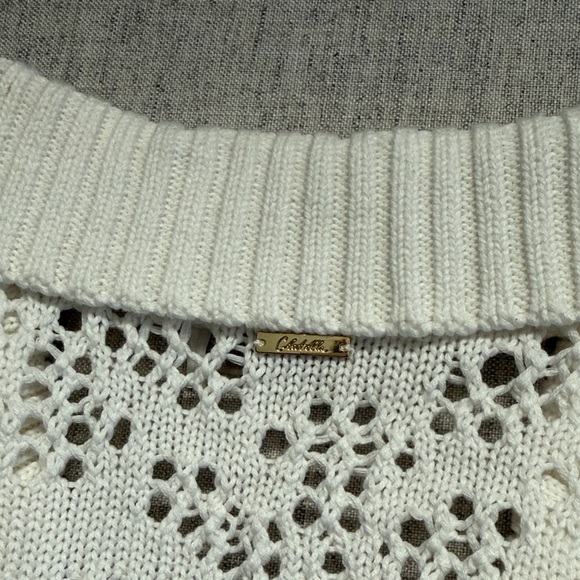 Cleobella Ivory Boho Open Knit Cardigan with Buttons - Picture 6 of 6